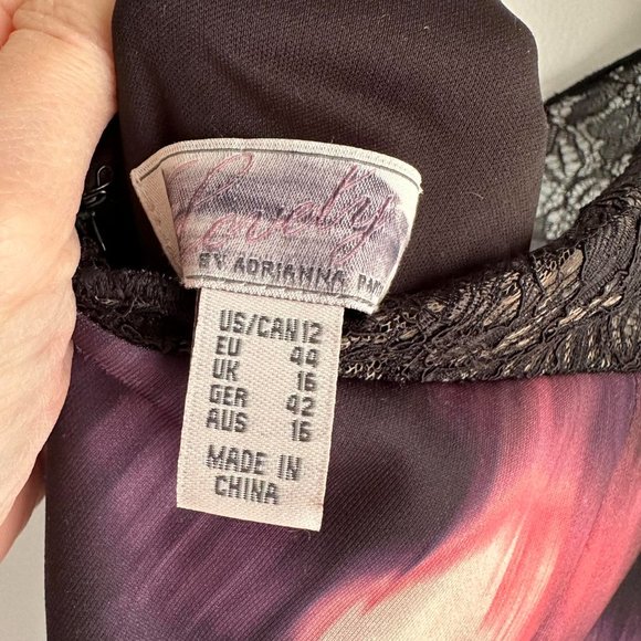 LOVELY BY ADRIANNA PAPELL Multicolor Ladies Party Cocktail Dress, 12 - Picture 3 of 7